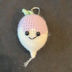 NWT Hand-Crocheted Turnip Key Chain